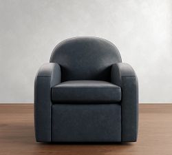 Farmhouse Leather Swivel Chair