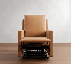 Ayden Square Arm Leather Power Lift Recliner with Massage &amp; Heat