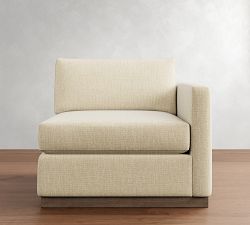 Build Your Own Carmel Slim Arm Wood Base Sectional