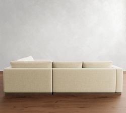 Carmel Wide Arm Wood Base 3-Piece Wedge Sectional (123&quot;)