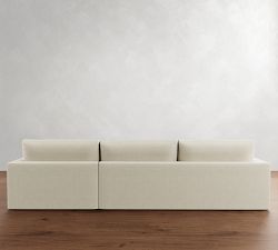 Westwood Square Arm Deep Seat Chaise Sectional (130&quot;&ndash;136&quot;)