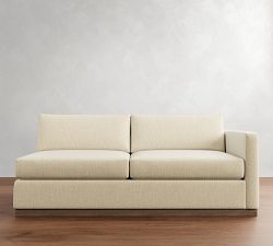 Build Your Own Carmel Slim Arm Wood Base Sectional