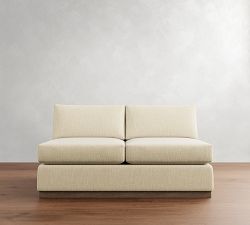 Build Your Own Carmel Slim Arm Wood Base Sectional