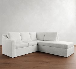 Cameron Slope Arm Slipcovered 3-Piece Bumper Sectional (97&quot;)