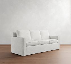 Cameron Square Arm Slipcovered Side Sleeper Sofa (91&quot;)