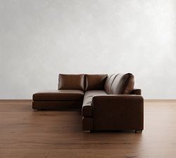 Canyon Square Arm Leather 3-Piece Bumper Sectional (119&quot;)
