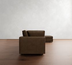 Modular Leather 5-Piece Chaise Sectional - Storage Available (148&quot;&ndash;160&quot;)