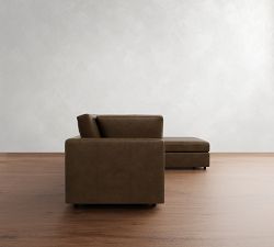 Modular Leather L-Shaped Chaise Sectional (111&quot;&ndash;120&quot;)
