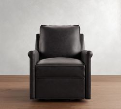 Tyler Roll Arm Leather Manual &amp; Power Swivel Glider Recliner