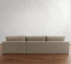 Westwood Square Arm Deep Seat Slipcovered Chaise Sectional (130&quot;&ndash;136&quot;)