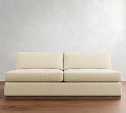 Build Your Own Carmel Slim Arm Wood Base Sectional