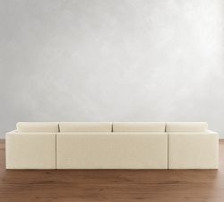 Carmel Slim Arm Slipcovered Double Chaise Sectional (139&quot;&ndash;171&quot;)