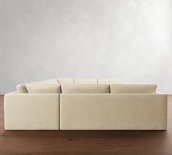 Carmel Slim Arm Slipcovered U-Shaped Sectional (144&quot;)