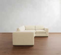 Carmel Wide Arm Wood Base 3-Piece Wedge Sectional (123&quot;)