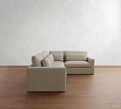 Westwood Square Arm Deep Seat Slipcovered 3-Piece Sectional (122&quot;)