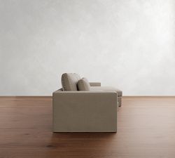 Westwood Square Arm Deep Seat Slipcovered Chaise Sectional (130&quot;&ndash;136&quot;)