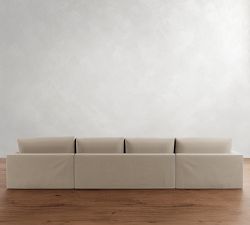 Westwood Square Arm Deep Seat Slipcovered Double Chaise Sectional (185&quot;)
