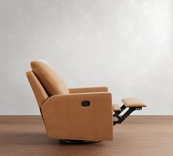 Ayden Square Arm Leather Swivel Recliner