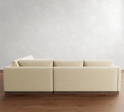 Carmel Slim Arm Wood Base 3-Piece Wedge Sectional (120&quot;)