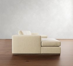Carmel Wide Arm Wood Base Double Chaise Sectional (144&quot;&ndash;176&quot;)