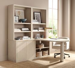 Cayman Peninsula Desk with Low Bookcase Suite (72&quot; x 66&quot;)