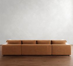Dream Wide Arm Leather Modular Double Chaise Sectional (155&quot;)