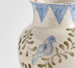 Handcrafted Bird Print Vase