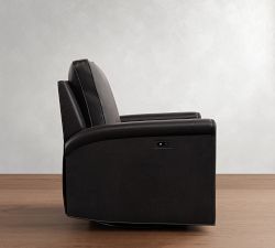 Tyler Roll Arm Leather Manual &amp; Power Swivel Glider Recliner