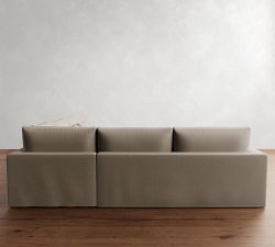 Westwood Square Arm Deep Seat Slipcovered 3-Piece L-Shaped Sectional (122&quot;)
