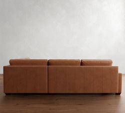 Big Sur Square Arm Deep Seat Leather Return Bumper Sectional (121&quot;&ndash;153&quot;)