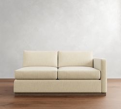 Build Your Own Carmel Slim Arm Wood Base Sectional