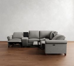 Cameron Roll Arm Reversible Power Reclining Sectional - Storage Available (111&quot;&ndash;125&quot;)