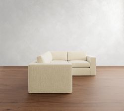Carmel Wide Arm Slipcovered 3-Piece Sectional (113&quot;)