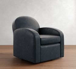 Farmhouse Leather Swivel Chair