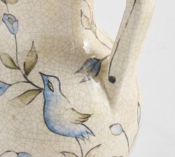 Handcrafted Bird Print Vase
