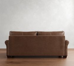 PB Comfort Roll Arm Leather Sofa (68&quot;&ndash;94&quot;)