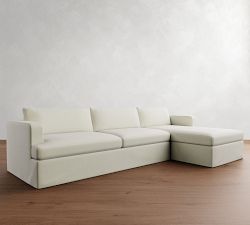 Serene Slipcovered Chaise Sectional (114&quot;&ndash;136&quot;)