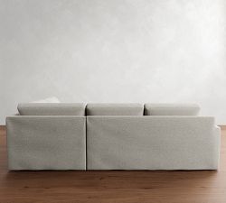Big Sur Square Arm Slipcovered 3-Piece Bumper Sectional (114&quot;)