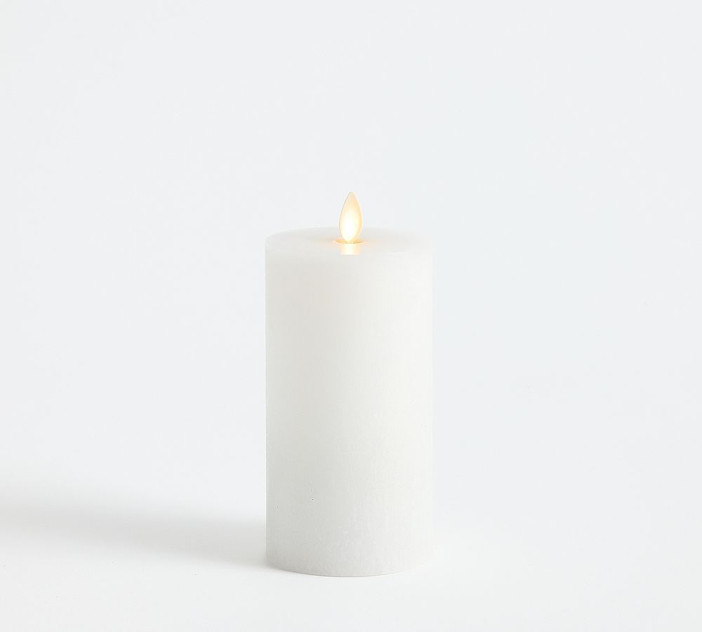 Flickering Flameless Wax Pillar Candle - Salt Washed 3"x6"