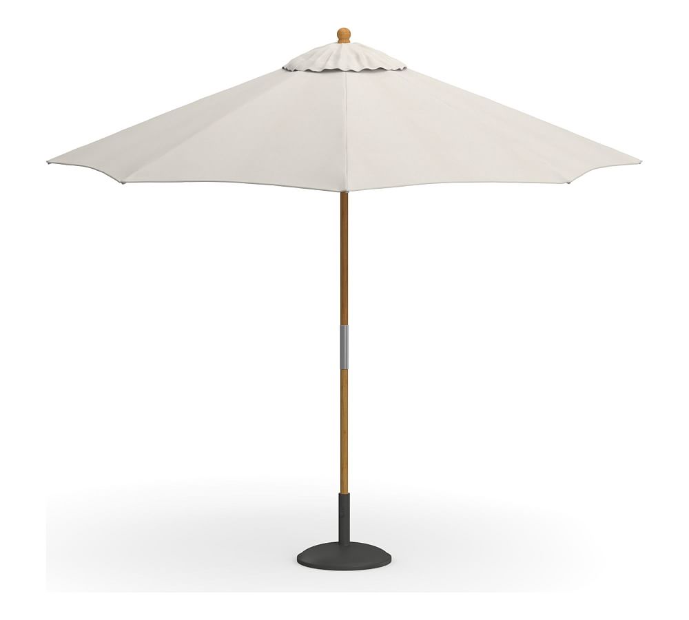 9' Round Outdoor Patio Umbrella – Teak Tilt Frame​