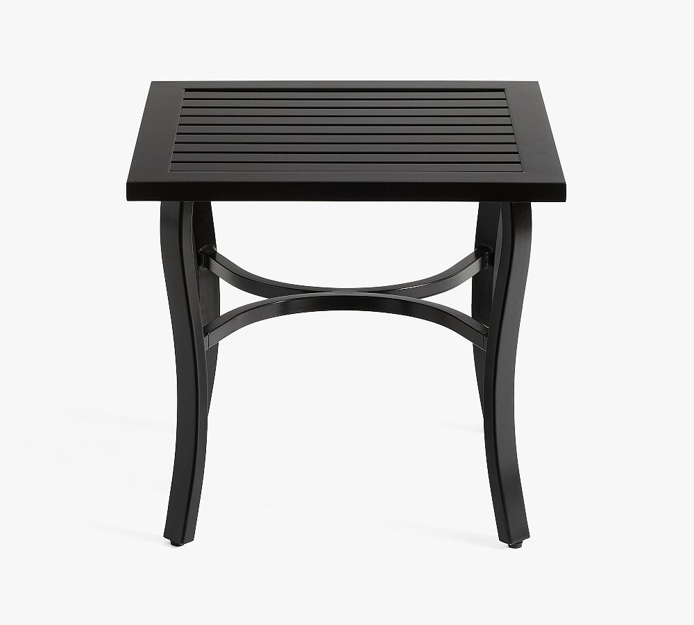 Open Box: Riviera Metal Square Outdoor Side Table, 22" - Black