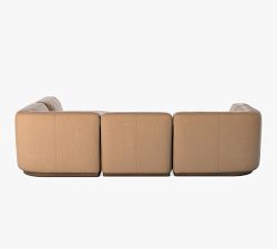 Mila Leather L-Shaped Chaise Sectional