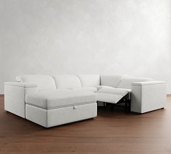 Ultra Lounge Square Arm Reclining 5-Piece Chaise Sectional - Storage Available (116&quot;)