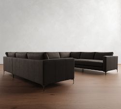 Jake Leather U-Shaped Sectional (145&quot;)