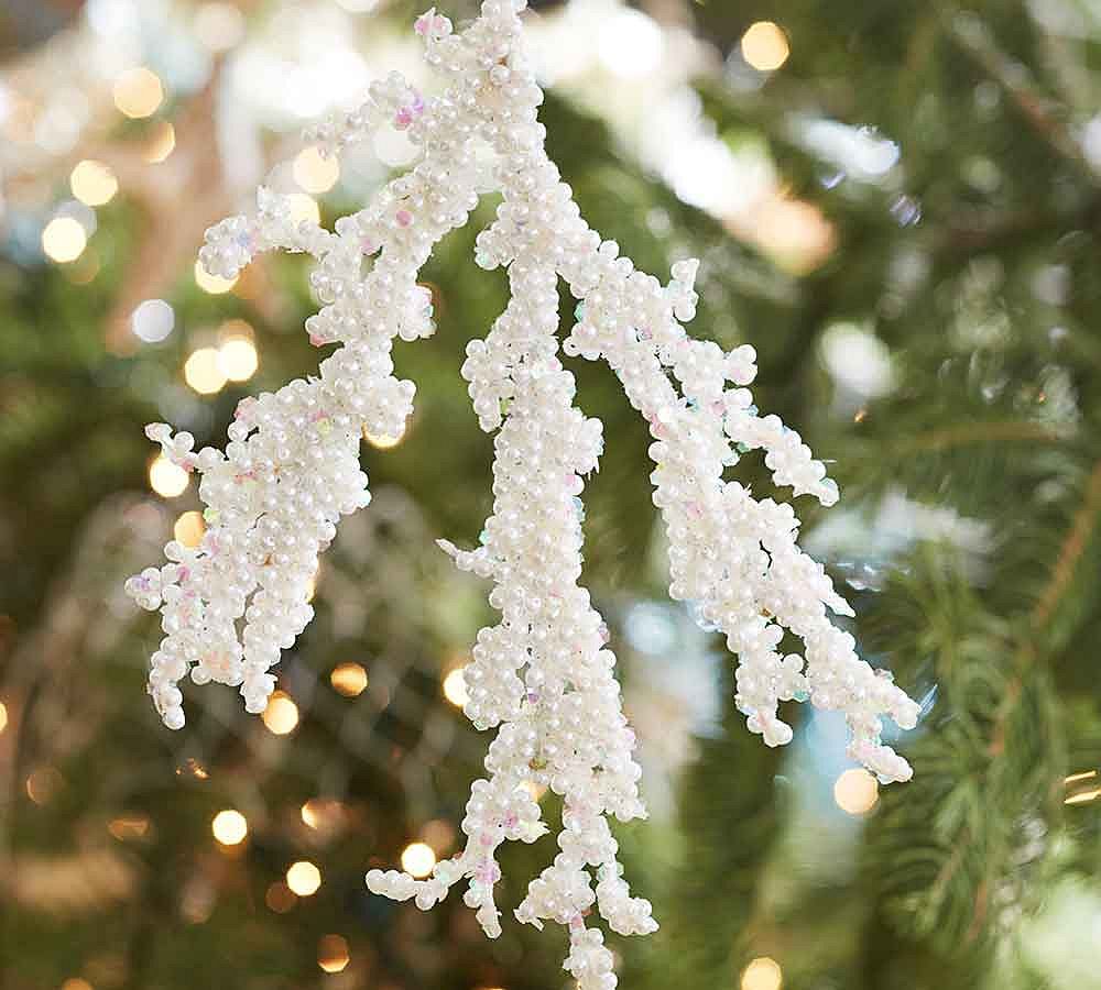White Beaded Coral Ornament