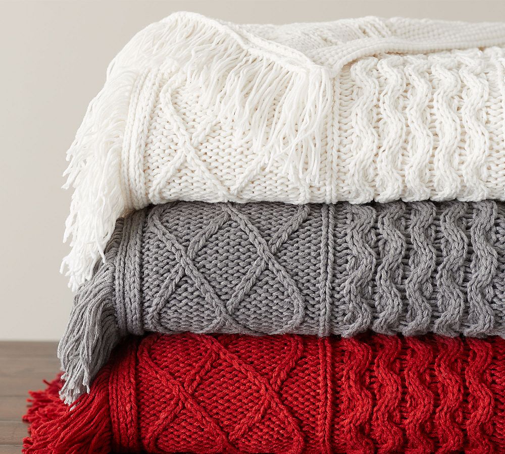 Cable Fringe Throw