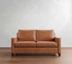 Cameron Square Arm Leather Sofa (62&quot;&ndash;97&quot;)