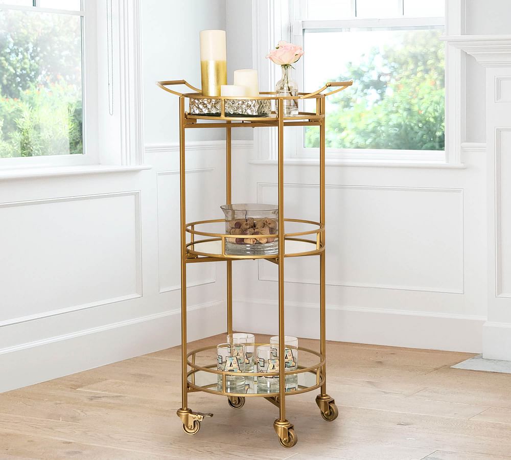 Jurupa Round Metal Bar Cart (21.5&quot;)