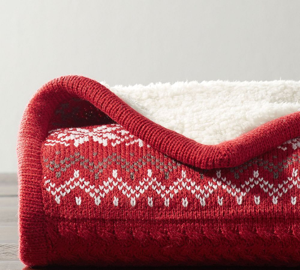 Reindeer Sherpa Back Throw