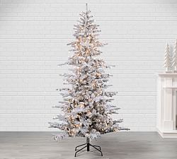 Lit Flocked Cambridge Fir Faux Christmas Tree -- 7.5 Ft.